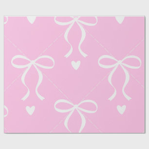 Papel de embrulho arco-íris rosa e branco coquette