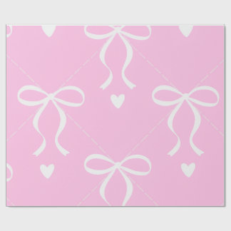 Papel de embrulho arco-íris rosa e branco coquette