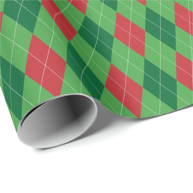 Papel de embrulho argila grande vermelho e verde (Ponta do rolo)