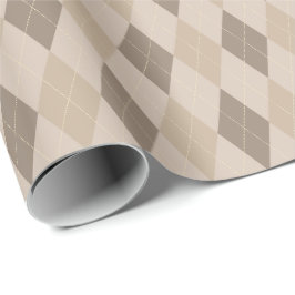 Papel de embrulho argyle em tons bege grande