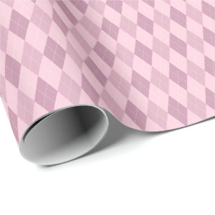Papel de embrulho argyle em tons rosa