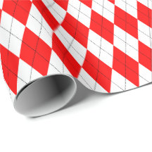 Papel de embrulho argyle grande vermelho e branco