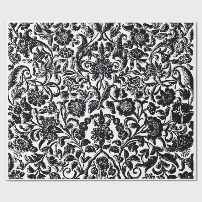 Papel de embrulho artístico "Botânico monocromátic (Aberto)