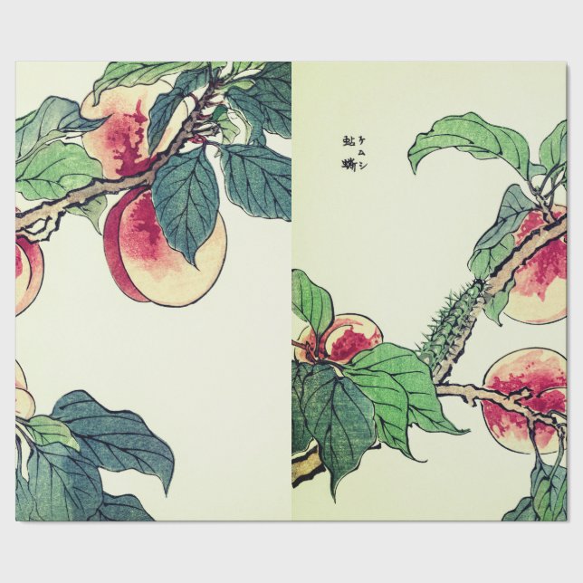 Papel de embrulho ÁRVORE DE PEACH JAPONESA (Barra)