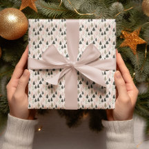 Papel de embrulho Árvores de Natal Pastel