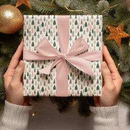 Papel de embrulho Árvores de Natal Pastel