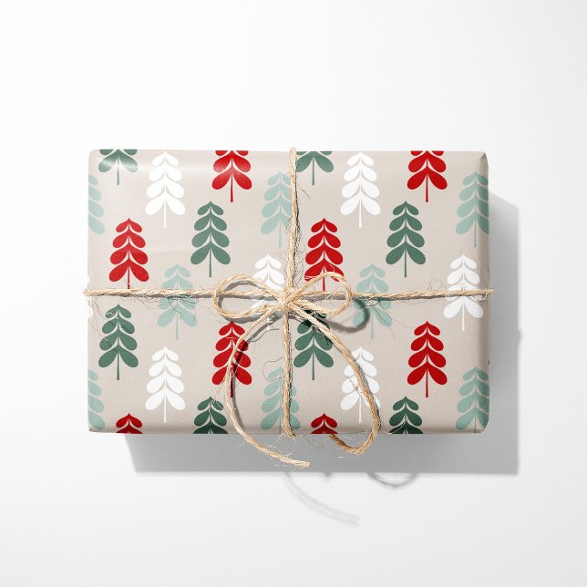 Papel de embrulho Árvores de Natal retrô (Criador carregado)