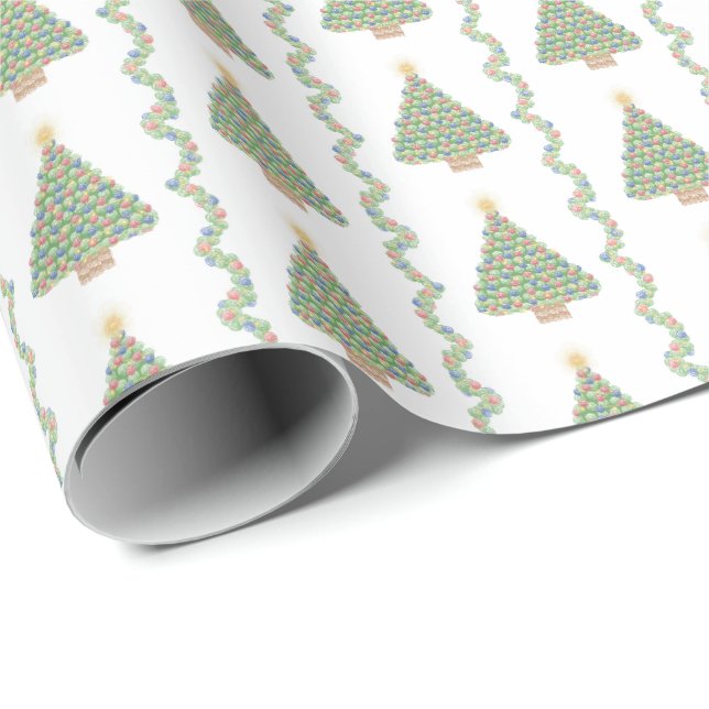 Papel de embrulho Árvores e galhos de conchas de v (Ponta do rolo)