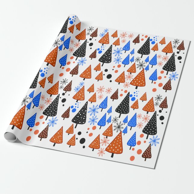 Papel de embrulho azul-alaranjado (Desenrolado)