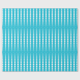 Papel de embrulho azul aqua com bolinhas brancas
