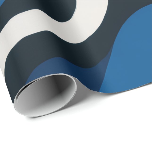 Papel de embrulho azul artístico (Ponta do rolo)