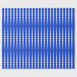 Papel de embrulho azul cobalto e branco com bolinh