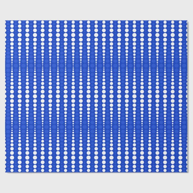 Papel de embrulho azul cobalto e branco com bolinh (Aberto)
