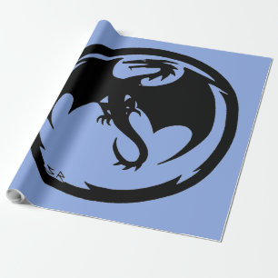 Papel de embrulho azul-dragão preto