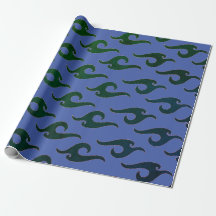 Papel de embrulho AZUL E PRETO PADRÃO JAPONÊS