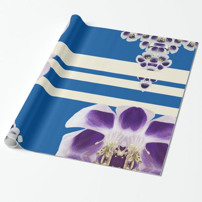 Papel de embrulho azul e roxo, elegante (Desenrolado)