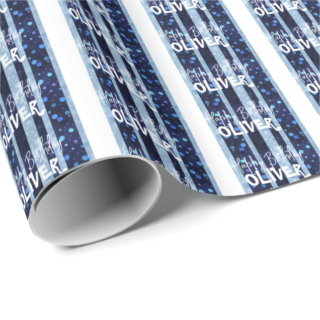 Papel de embrulho azul-esbranquiçado (Ponta do rolo)