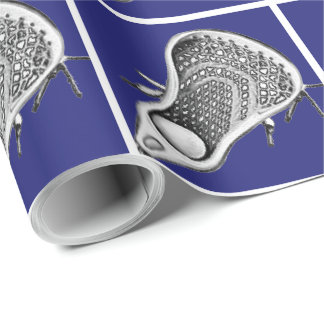Papel de embrulho azul esportes de Lacrosse