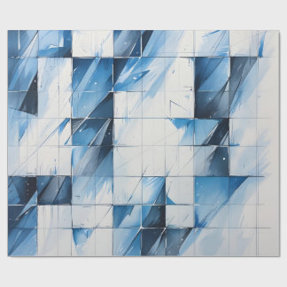 Papel de embrulho azul geométrico