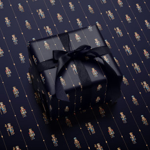 Papel de embrulho azul marinho clássico de quebra-
