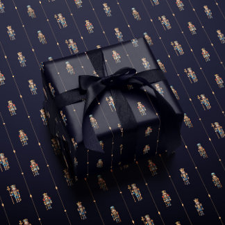 Papel de embrulho azul marinho clássico de quebra-