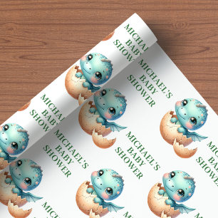 Papel de embrulho Baby Dino vai nascer em breve Ch