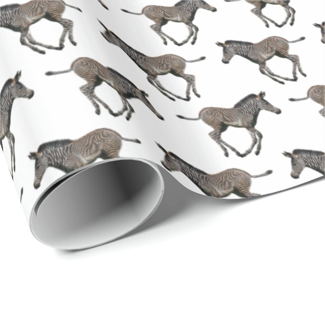 Papel de embrulho Baby Zebra Frenzy (Ponta do rolo)