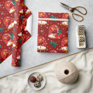 Papel de embrulho Bailarina Bola de Natal na Neve