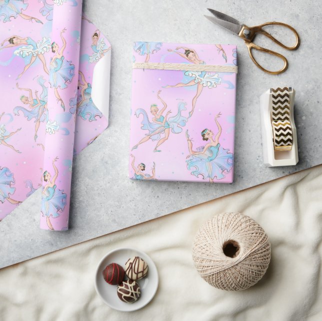 Papel de embrulho Bailarinas Elegantes (Artesanato)