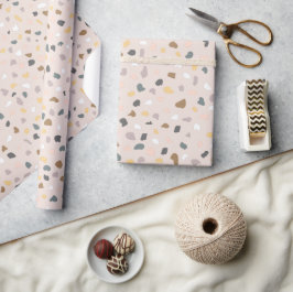 Papel de embrulho bege com padrão moderno de terra