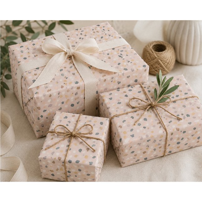 Papel de embrulho bege com padrão moderno de terra (Criador carregado)
