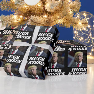 Papel de embrulho beijo de natal de DONALD TRUMP