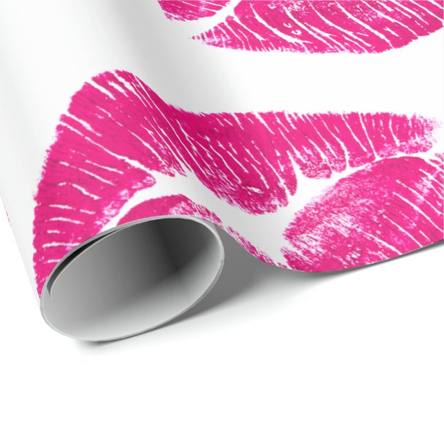 Papel de embrulho - Beijo Rosa (Ponta do rolo)