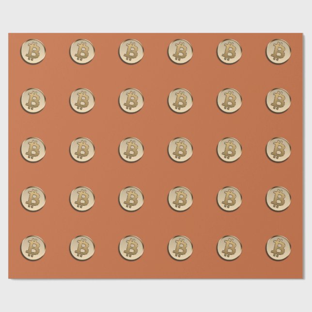 Papel de embrulho Bitcoin Dourado (Aberto)