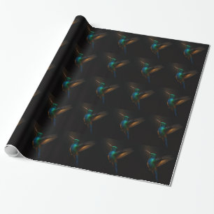 Papel de embrulho Black 4 Luxe Beija-flor voando