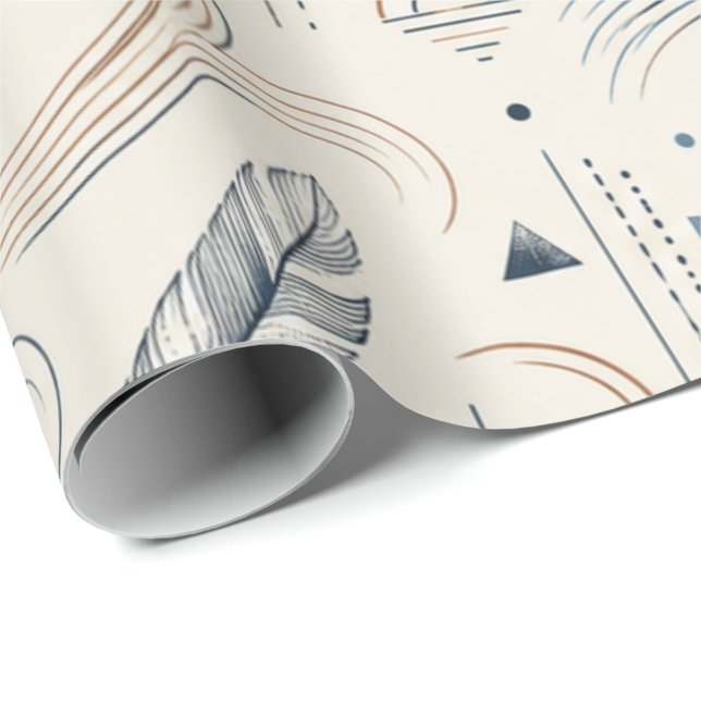Papel de embrulho Boho Andorinha & Sol (Ponta do rolo)