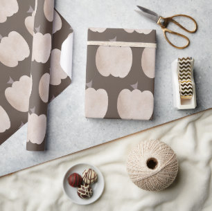 Papel de Embrulho Boho Marrom Abóbora de Outono