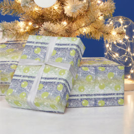 Papel de embrulho Bolas de Natal Ouro Verde