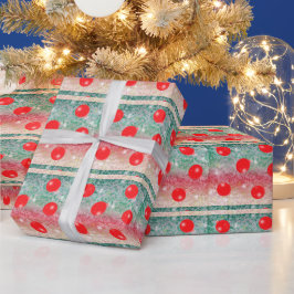 Papel de embrulho bolas de Natal vermelhas