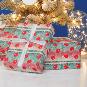 Papel de embrulho bolas de Natal vermelhas