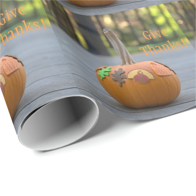 Papel de embrulho bonito do abóboras de Ação de Gr (Ponta do rolo)