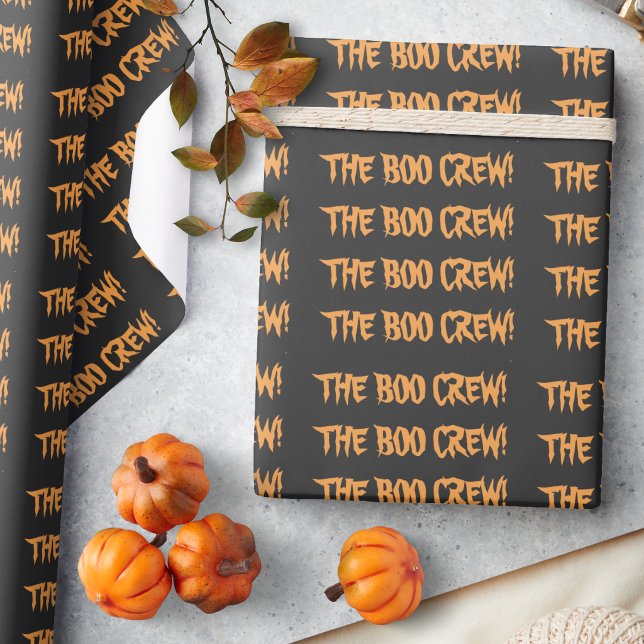 Papel de embrulho Boo Crew Halloween para presente (Criador carregado)