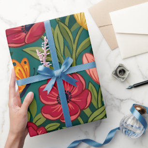 Papel de embrulho borboletas folclóricas mexicanas
