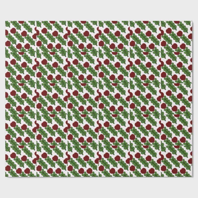 Papel de embrulho botânico de flor de coração radi (Aberto)