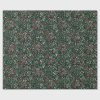 Papel de embrulho botânico de inverno vintage
