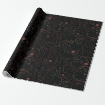 Papel de embrulho botânico de rostos abstratos