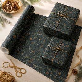 Papel de embrulho botânico de Yule ao luar