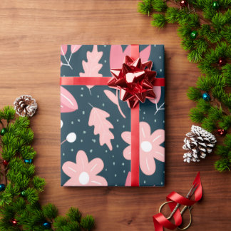 Papel de Embrulho Botânico Floral Rosa