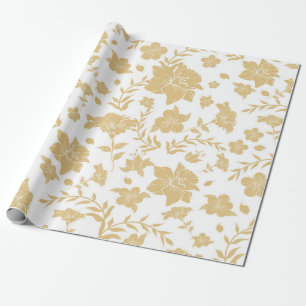 Papel de Embrulho Branco com Acentos Dourados