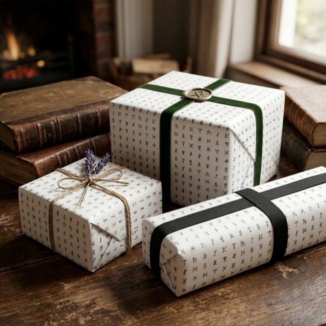 Papel de embrulho branco com símbolo rúnico (Criador carregado)